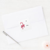 Suikerrietlint Klassieke Illustratie Vierkante Sticker (Envelop)