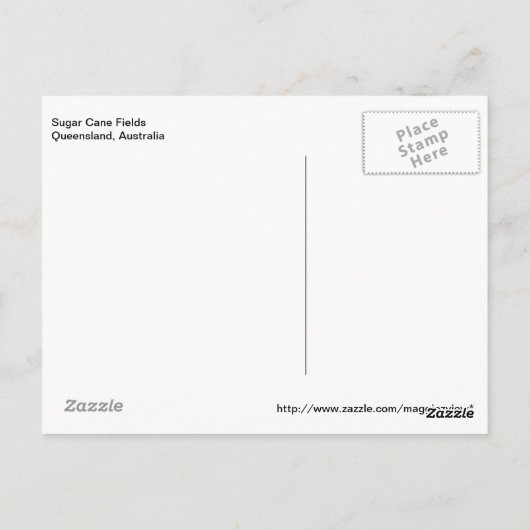Suikerrietvelden — Queensland, Australië Briefkaart (Achterkant)