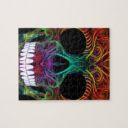 Suikerrob Schull Dia de Los Muertos Snoep Skull Legpuzzel (Horizontaal)