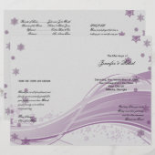 Suikerroomsnowflakes Paars-bruiloft programma (Voorkant / Achterkant)