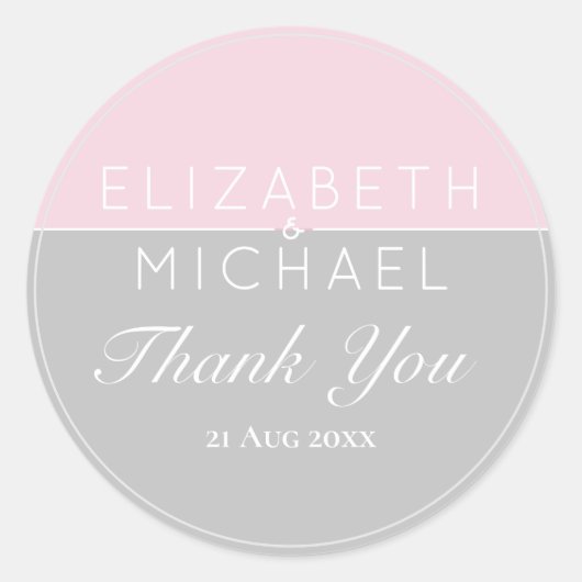 Suikerroze grijs Hartelijk dank voor Stickers (Voorkant)