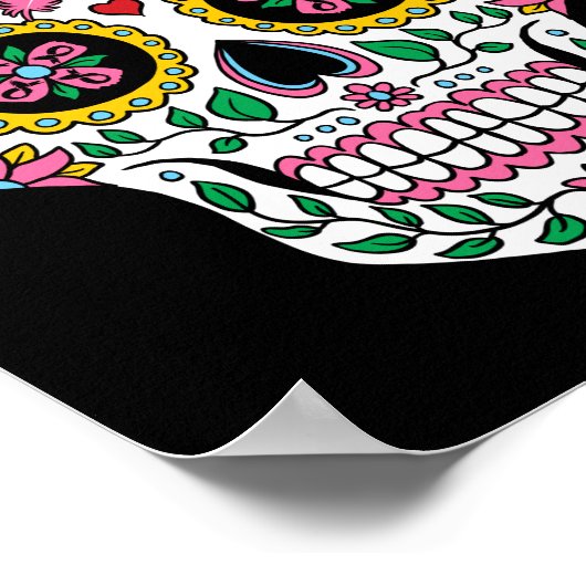 Suikerroze langoest Calavera Borstkanker Poster (Hoek)