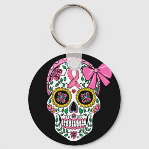Suikerroze langoest Calavera Borstkanker Sleutelhanger