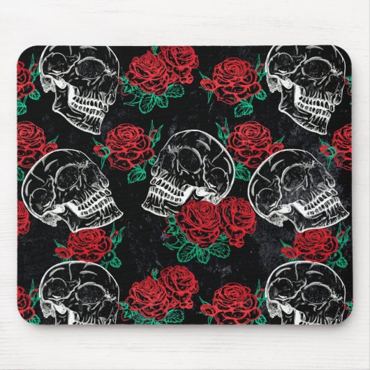 Suikerroze rozen | Glam van de Girly Gothic Muismat (Voorkant)