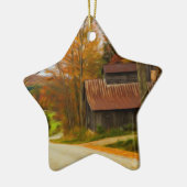 Suikerschack in Vermont-Herfst Keramisch Ornament (Links)