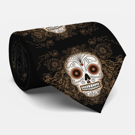  suikerschedel #1 Stropdas (Opgerold)