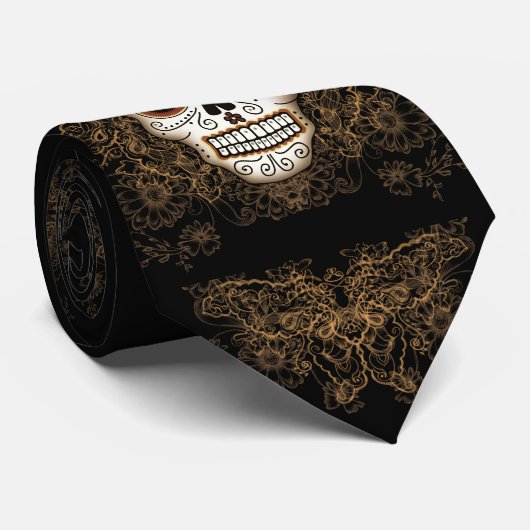  suikerschedel #2 Stropdas (Opgerold)