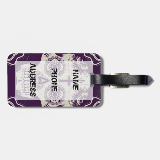 Suikerschedel Bagagelabel (Achterkant horizontaal)