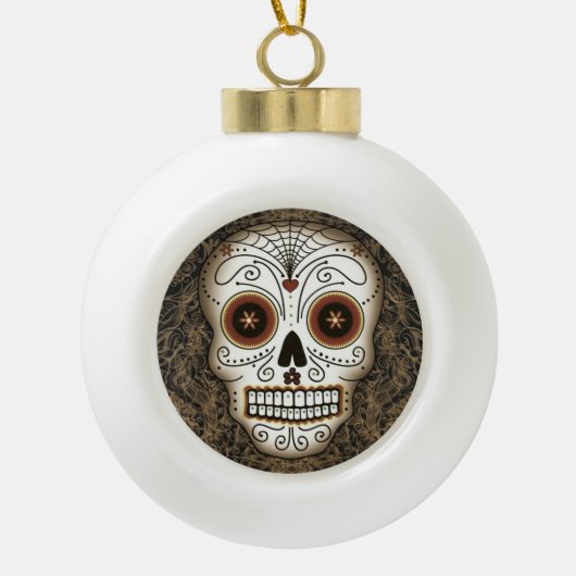  suikerschedel (Ball of Snowflake) Keramische Bal Ornament (Voorkant)