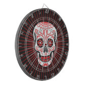 suikerschedel barst zwart dartbord (Voorkant Links)