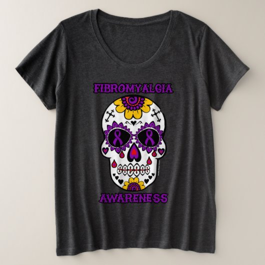 Suikerschedel/bewustzijn...Fibro Grote Maat T-shirt (Design voorkant)