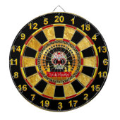 Suikerschedel bloeit intimiderend en eng dartbord (Voorkant)