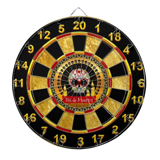 Suikerschedel bloeit intimiderend en eng dartbord (Voorkant)