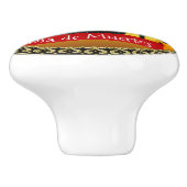 Suikerschedel bloeit intimiderend en eng keramische knop (Zijkant)