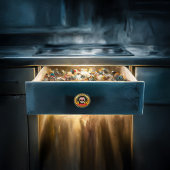 Suikerschedel bloeit intimiderend en eng keramische knop