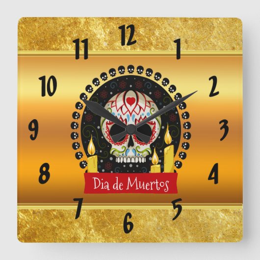 Suikerschedel bloeit intimiderend en eng vierkante klok (Voorkant)