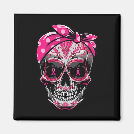 Suikerschedel Borstkanker Rijk lintje Magneet (Voorkant)