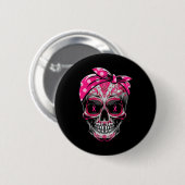 Suikerschedel Borstkanker Rijk lintje Ronde Button 5,7 Cm (Voorkant /achterkant)