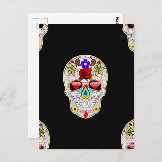 suikerschedel briefkaart (Voorkant / Achterkant)