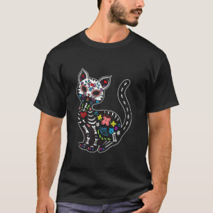 Suikerschedel Cat de los Muertos la Catrina Dag va T-shirt