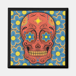 Suikerschedel - Dag van de dood (Blauwe Dagen) Magneet