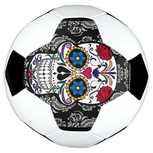 Suikerschedel "Dag van de dood" Damask Lace Custom Voetbal (Gedraaid)