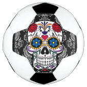 Suikerschedel "Dag van de dood" Damask Lace Custom Voetbal (Voorkant)