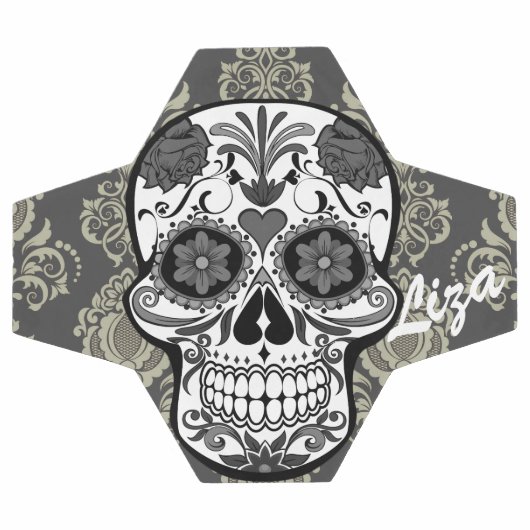 Suikerschedel "Dag van de dood" Damask Lace Custom Voetbal (Enkel)