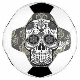 Suikerschedel "Dag van de dood" Damask Lace Custom Voetbal