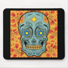 Suikerschedel - Dag van de dood (Marigold) Muismat