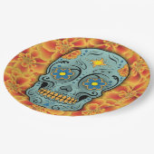 Suikerschedel - Dag van de dood (Marigold) Papieren Bordje (Gekanteld)