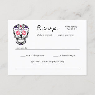 Suikerschedel Dansende skeletten Bindende RSVP-kaa RSVP Kaartje