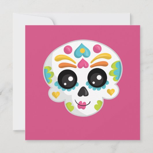 Suikerschedel Dia de la Muerte Halloween Birthday  Bedankkaart (Achterkant)