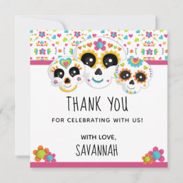 Suikerschedel Dia de la Muerte Halloween Birthday  Bedankkaart