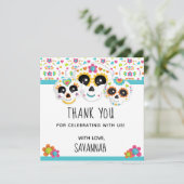 Suikerschedel Dia de la Muerte Halloween Birthday  Bedankkaart (Staand voorkant)