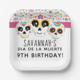 Suikerschedel Dia de La Muerte Halloween Birthday  Papieren Bordje