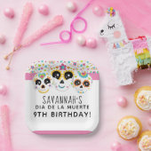 Suikerschedel Dia de La Muerte Halloween Birthday  Papieren Bordje (Feest)
