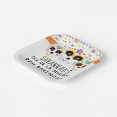 Suikerschedel Dia de La Muerte Halloween Birthday  Papieren Bordje (Gebogen)