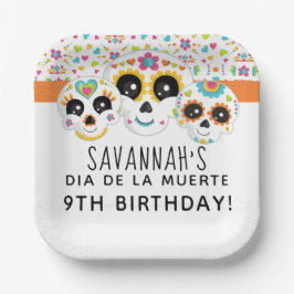 Suikerschedel Dia de La Muerte Halloween Birthday  Papieren Bordje