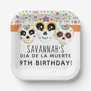 Suikerschedel Dia de La Muerte Halloween Birthday  Papieren Bordje