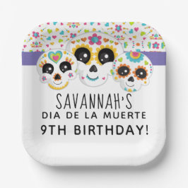 Suikerschedel Dia de La Muerte Halloween Birthday  Papieren Bordje
