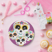 Suikerschedel Dia de La Muerte Halloween Birthday Papieren Bordje (Feest)