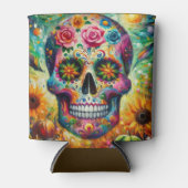 Suikerschedel Dia De Los Muertos Dag van de dood Blikjeskoeler (Voorkant)