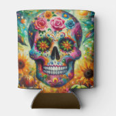 Suikerschedel Dia De Los Muertos Dag van de dood Blikjeskoeler (Achterkant)