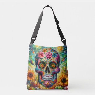 Suikerschedel Dia De Los Muertos Dag van de dood Crossbody Tas
