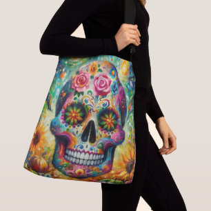 Suikerschedel Dia De Los Muertos Dag van de dood Crossbody Tas