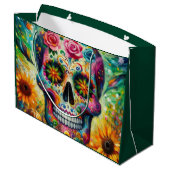 Suikerschedel Dia De Los Muertos Dag van de dood Groot Cadeauzakje (Achterkant Gekanteld)