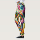 Suikerschedel Dia De Los Muertos Dag van de dood Leggings (Links)