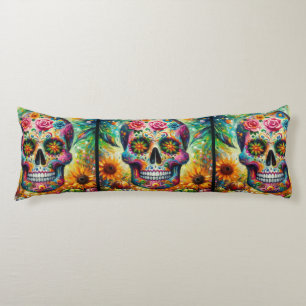 Suikerschedel Dia De Los Muertos Dag van de dood Lichaamskussen