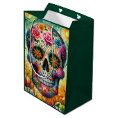 Suikerschedel Dia De Los Muertos Dag van de dood Medium Cadeauzakje (Achterkant Gekanteld)